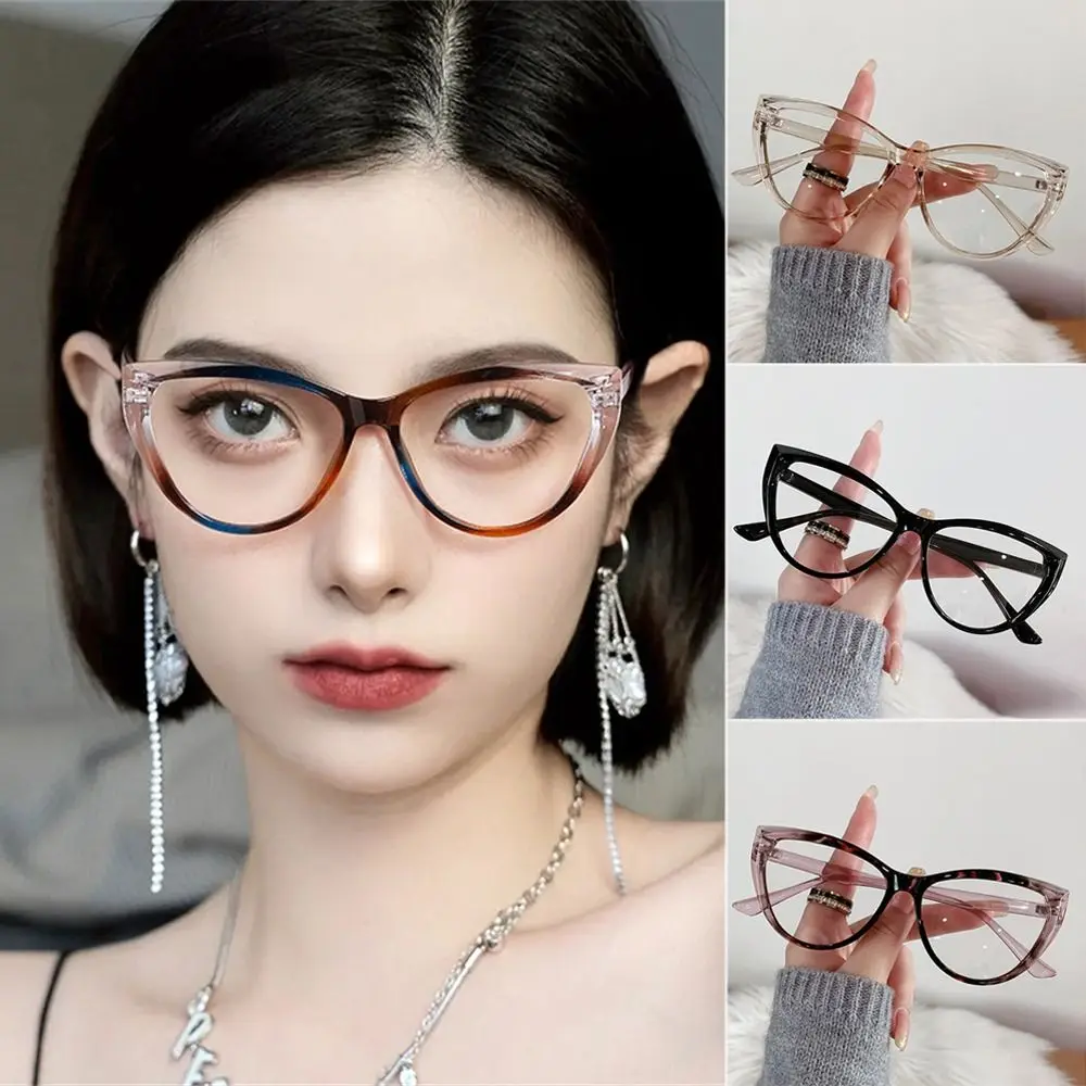 Fashion Transparent Frame Anti-UV Blue Rays Glasses PC Ultra-light Computer Goggles Vision Care Flat Mirror Eyewear Women Girls