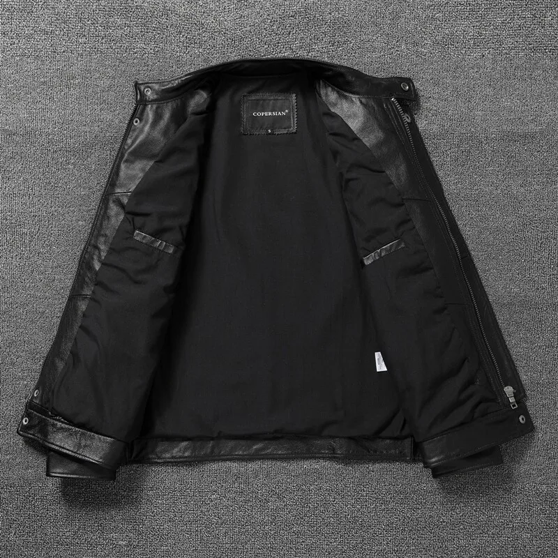 Genuine Leather Man Jackets Slim Soft Cowhide Jackets Streeetwear Fall Fashion Leather Coat Mens Clothing Special Offer view 3