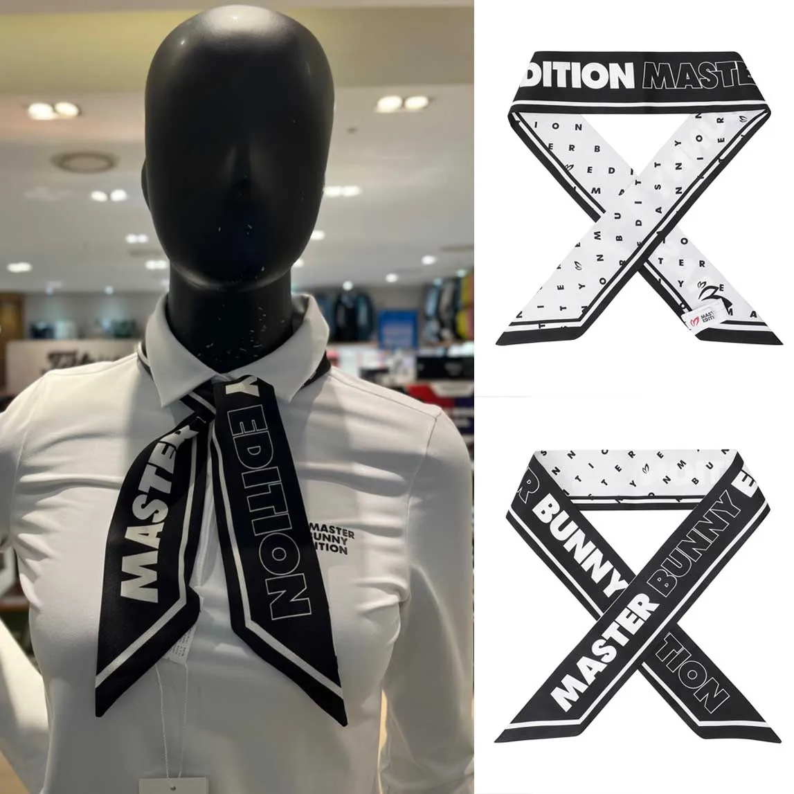 25 صيف جديد وصول المرأة الكورية جولف وشاح حريري مع طباعة توقيع حك تصميم نمط أرنب #1