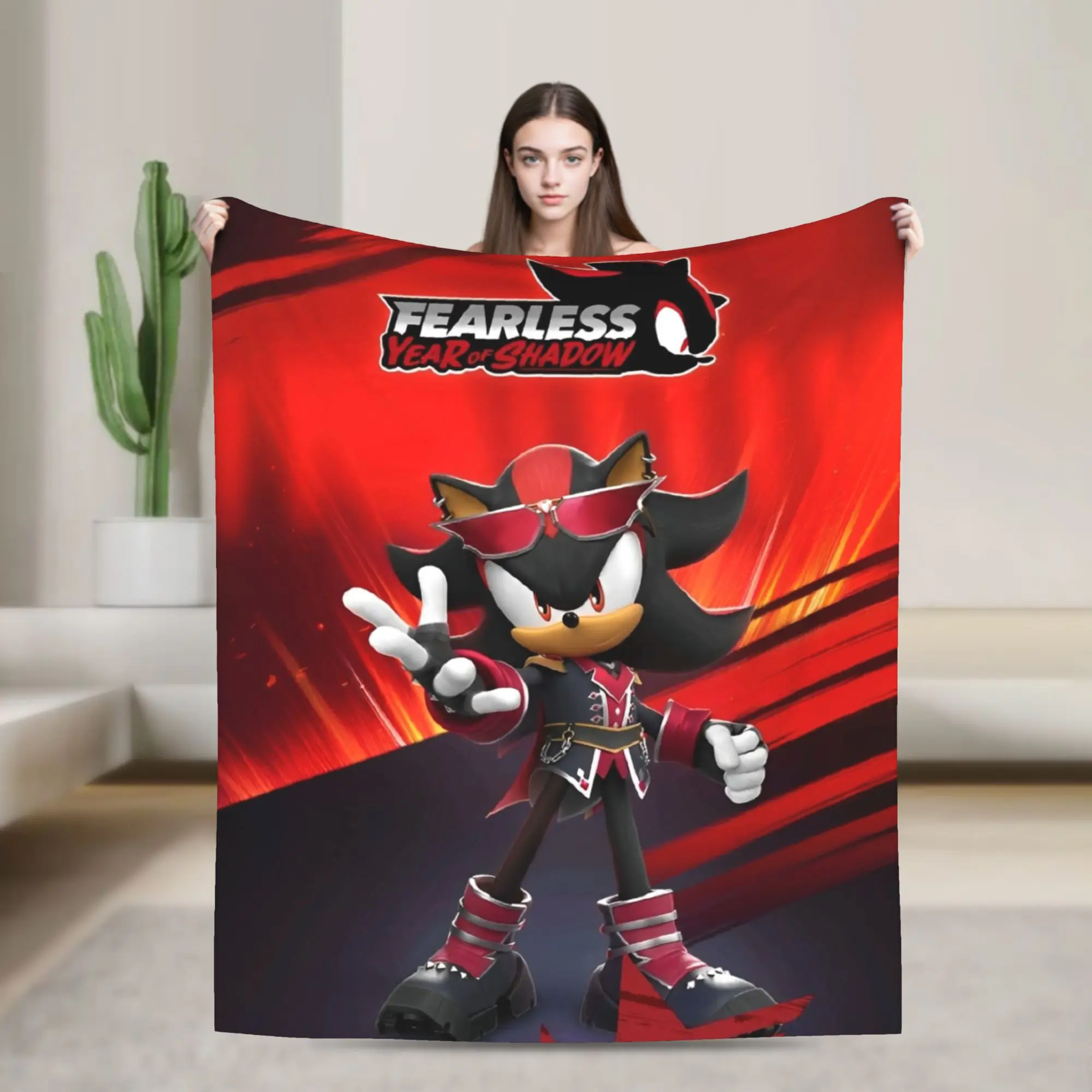 The Hedgehog Shadow Cartoon Games   Blankets  Plush Awesome Breathable Throw Blanket for Bedspread  Winter