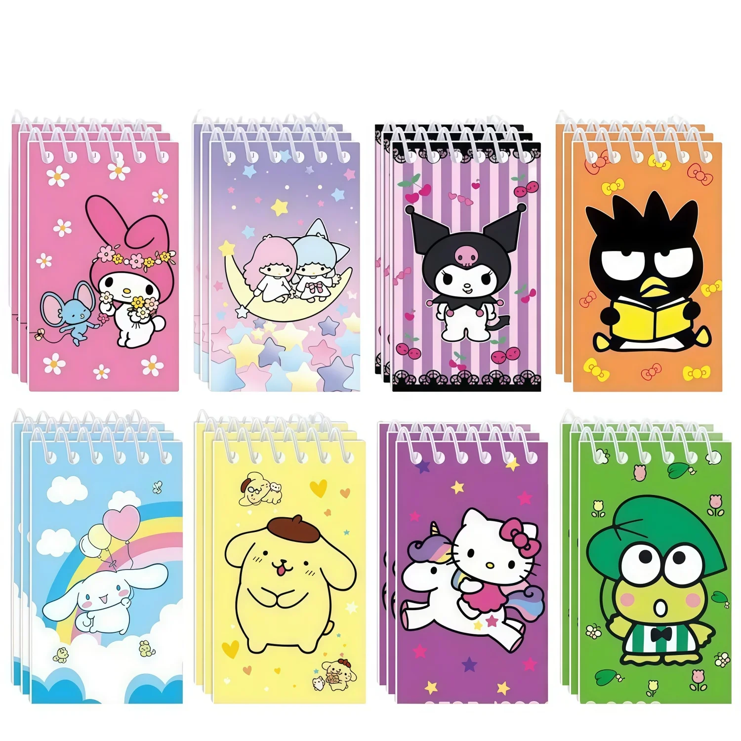 Olá kitty espiral livro bobina caderno kuromi diário horários plano diário lista bloco de notas escola favores suprimentos papelaria