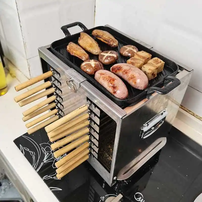 

Barbecue stove for home use, smokeless charcoal style, king outdoor skewers, charcoal meat side indoor barbecue,