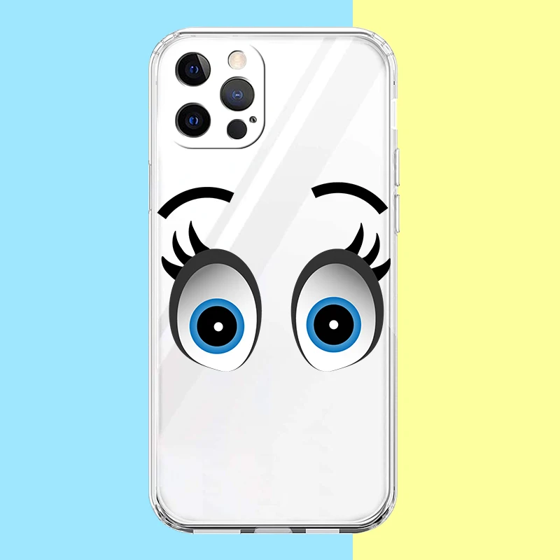 Funny Eyes Painted Phone Case for Samsung Galaxy S24 S23 S20 FE S22 S21 Ultra S10 S10E S9 S8 Plus 5G Transparent Shell Capas Bag