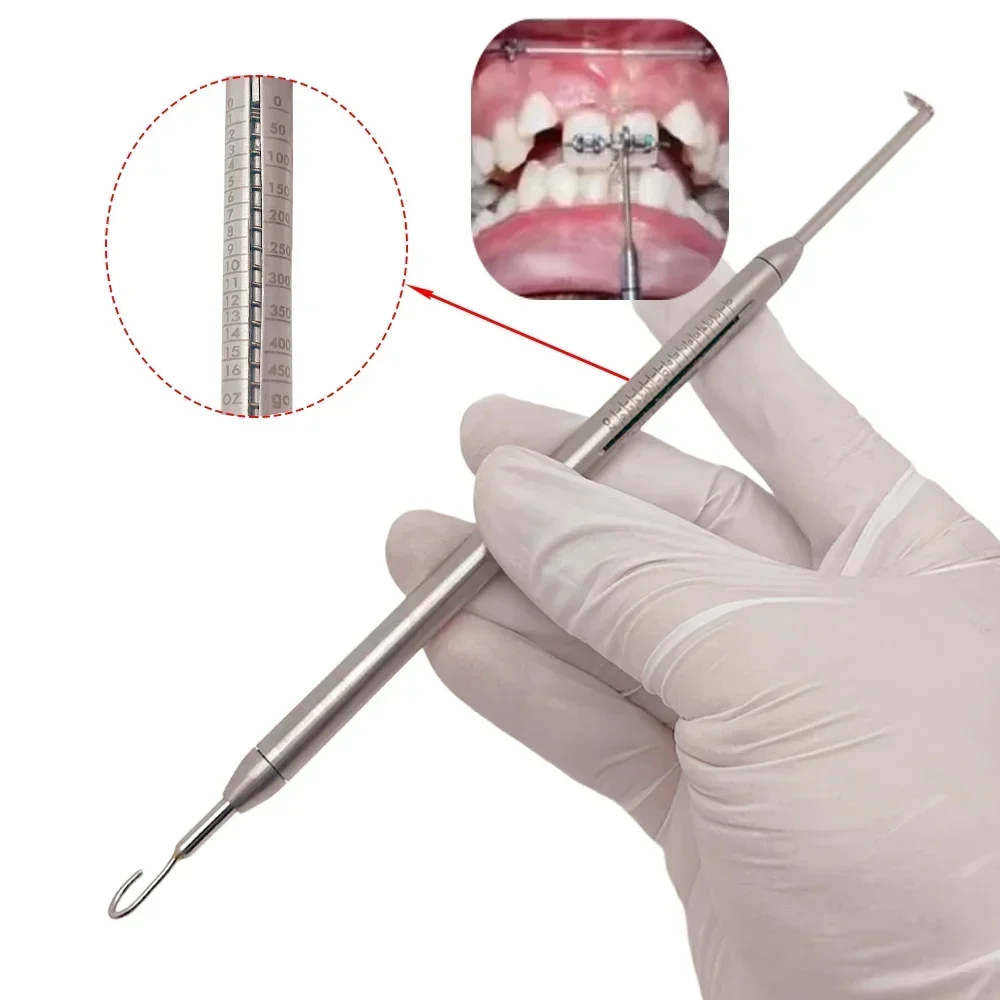 

Dental Orthodontic Dynamometer Stress Tension Meter for Elastic Bands Stainless Steel Force Gauge Oral Measurement Tools