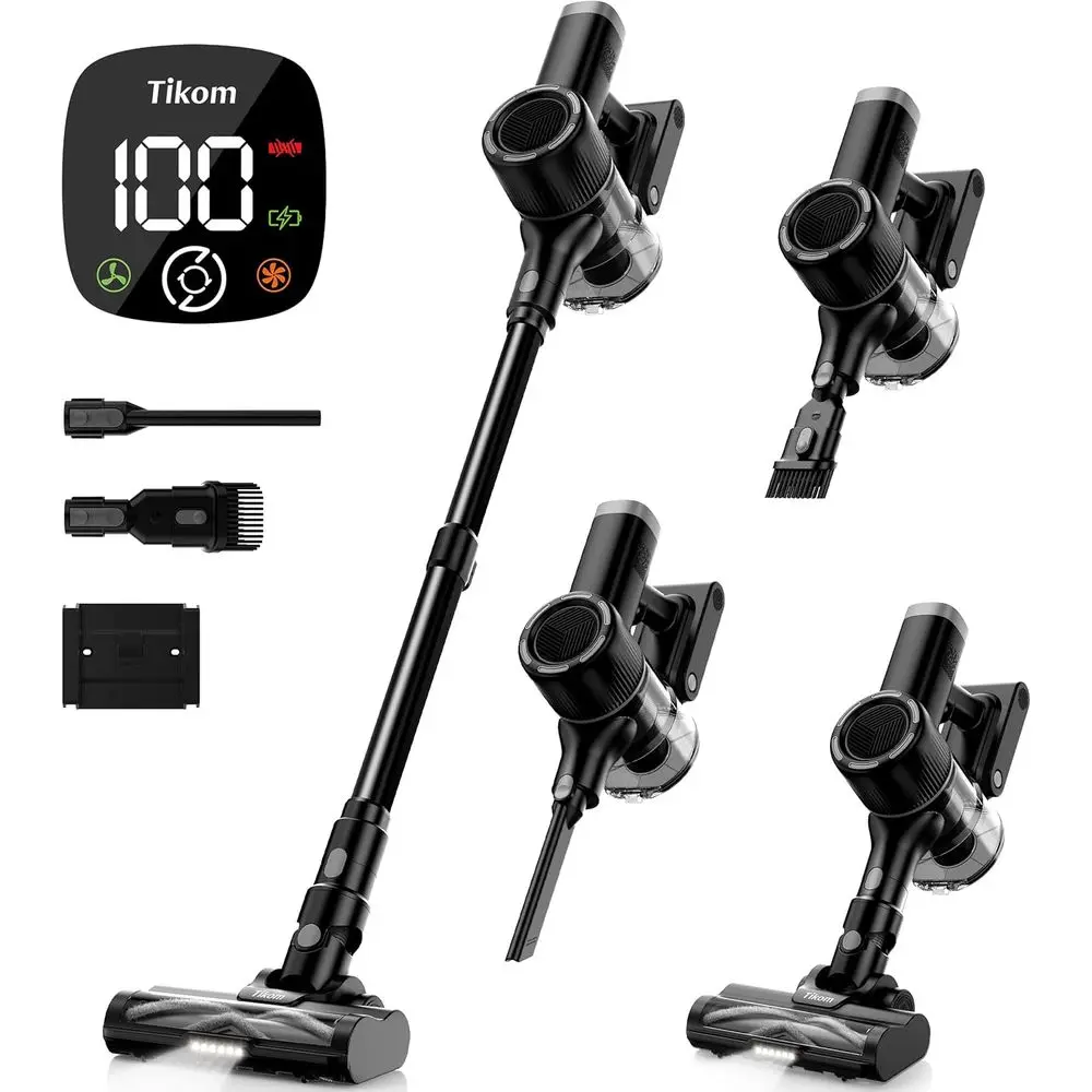 

Пылесос-стик 40000Pa/450W с зарядной док-станцией, легкий ручной пылесос для шерсти животных, твердых полов, ковров, V450