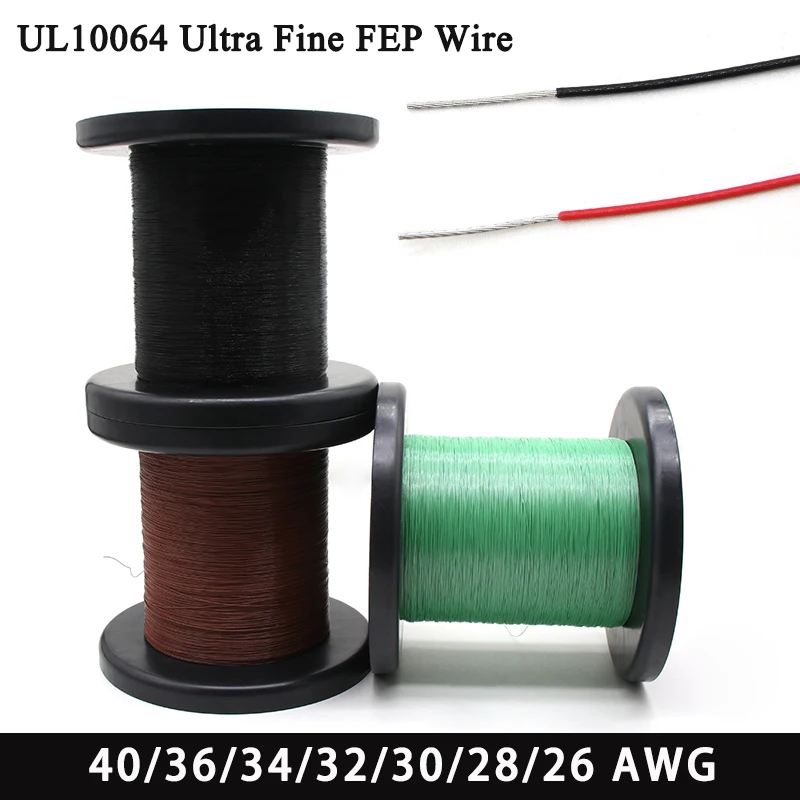 UL10064 PTFE Wire 40/36/34/32/30/28/26AWG (No scroll) PEP Plastic Solder High Conductivity Copper Cable Fine Micro Litz Wires