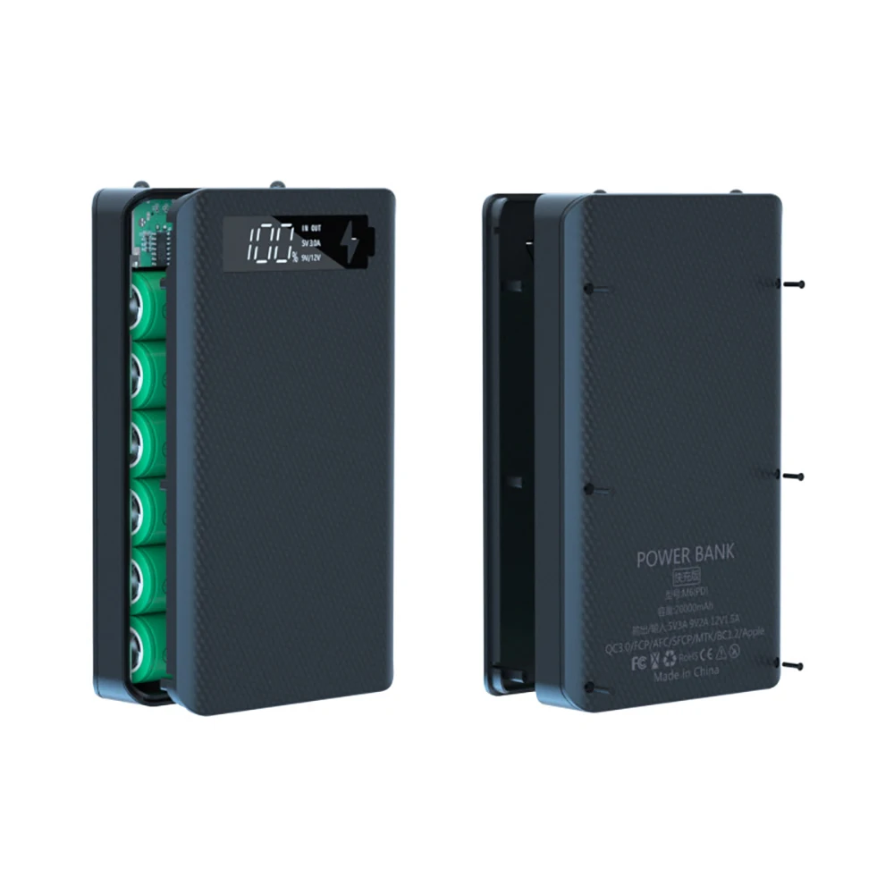 DIY Shell Dual USB Handy Ladegerät 18650 Batterie Lagerung Box mit Taschenlampe 8*18650 Batterie Halter Power Bank fall