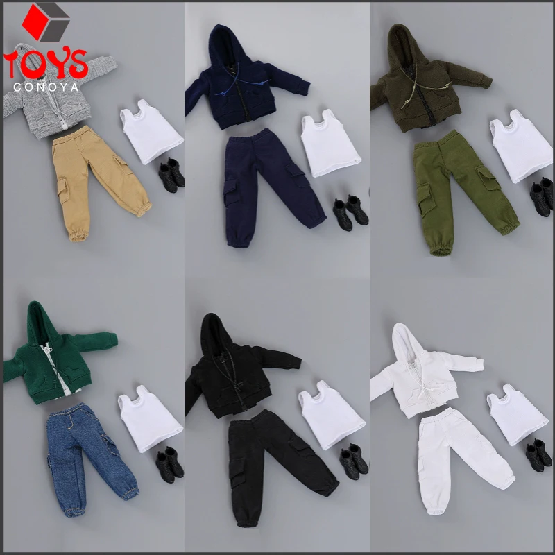 

cdtoys cd043 1/12 Повседневное пальто с капюшоном на молнии с большими карманами, рабочие брюки, модель одежды, подходит для 6 дюймов, экшн-фигурки мужского солдата, тело куклы