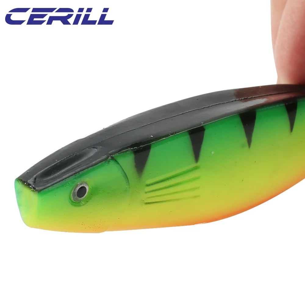 Cerill 1 PC 23.5 cm Silicone Fishing Lure Paddle Tail Pike Big Shad Bait Bass Saltwater Jig Wobbler Swimbait Artificial Tackle