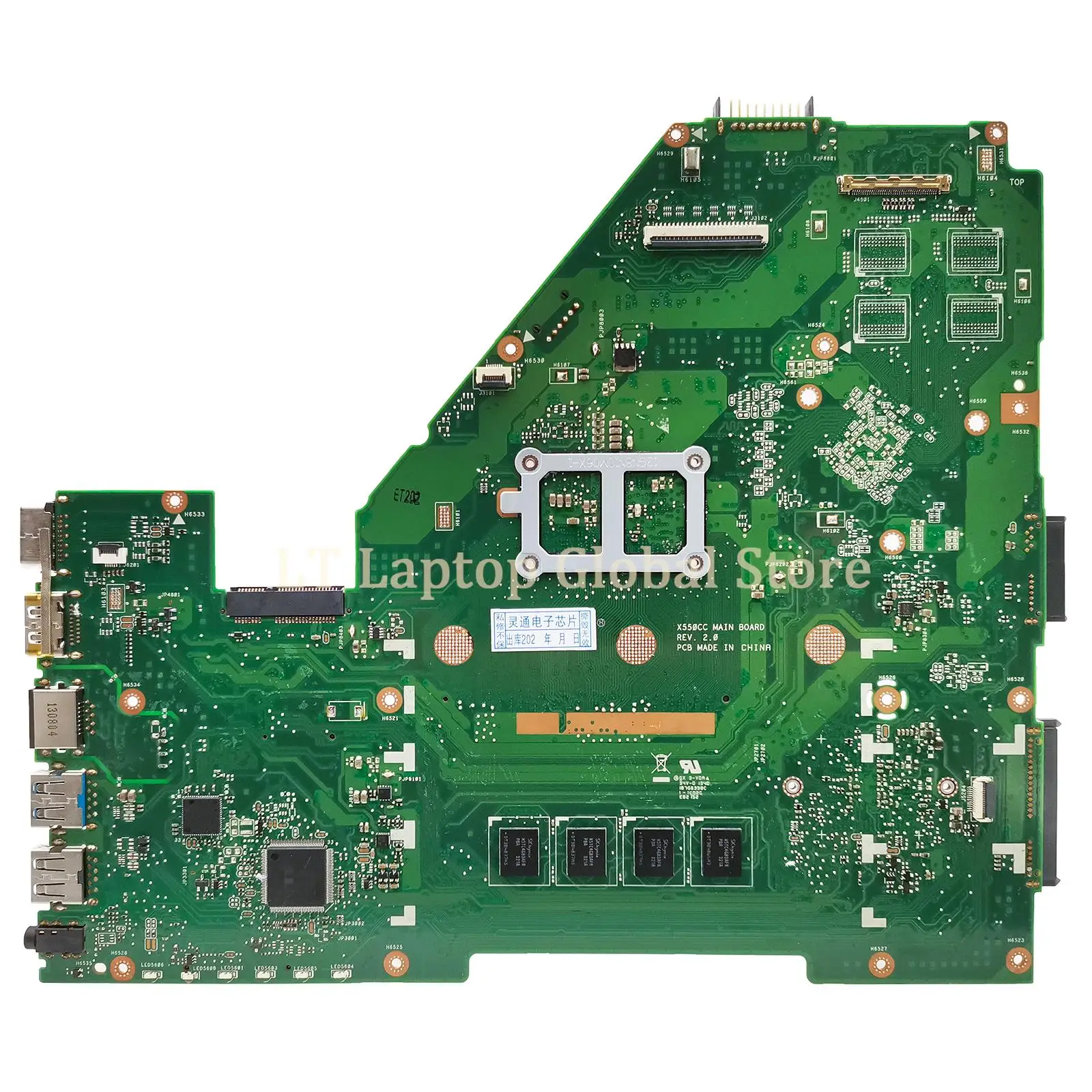 Imagem -02 - Placa-mãe Portátil X550ca X550cl para Asus Y581c X552c X550vc A550c K550c X550cc 1007u 2117u i3 i5 i7 3th Gen 4g-ram