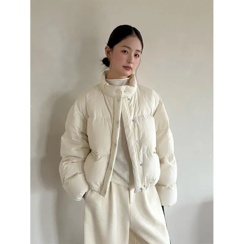 

Korean Style Winter Thickened Women's Down Jacket Cotton-Padded Jacket Minimalist Korean Style Girl's Student Puffer Jacket Coat