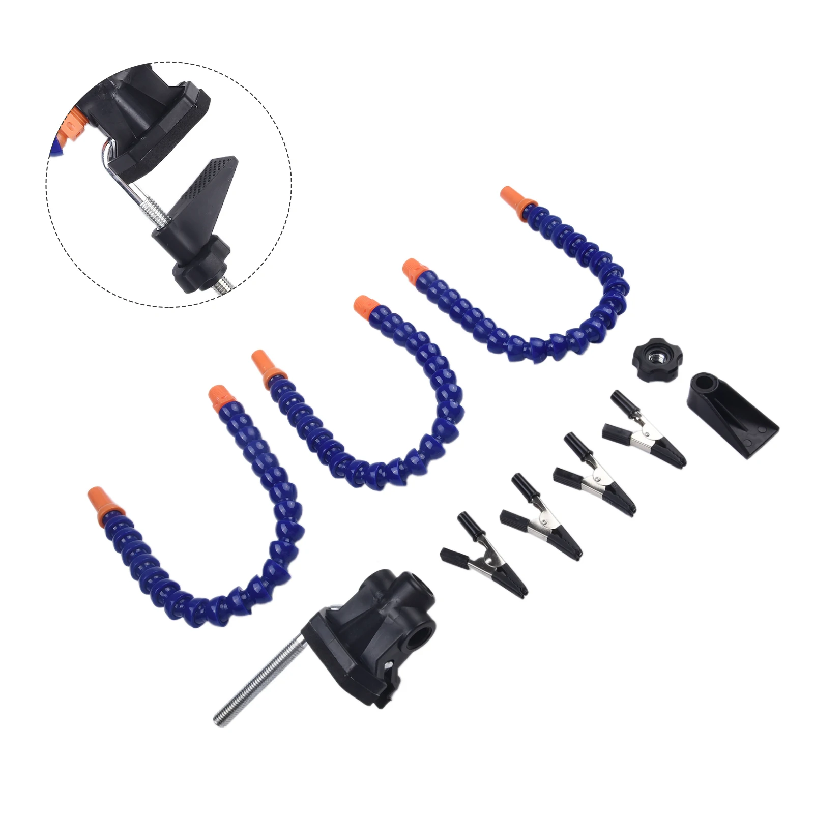Flexible Arm Clamp Approx. 15*15*5cm Table Clamp Bracket Precision Cut Base Removable Clip Removable Feet Six Flexible Arms