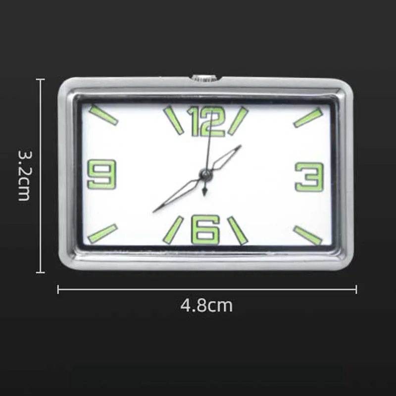 Car Internal Stick-On Quartz Clock Mini Luminous Auto Gauge Clock Dashboard Clock Auto Ornament For Styling Car Accessories