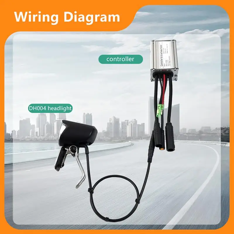 Electric Bicycle LED Headlight 6V-60V Black Waterproof ABS for Night Cycling and Safety Monitoring 1pcs