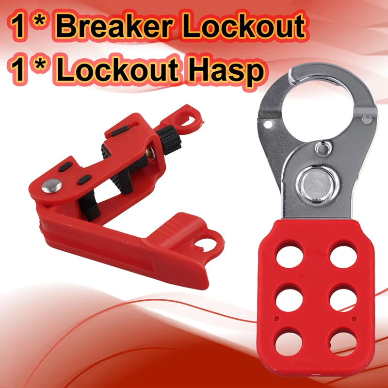 Circuit Breaker Lockout, Tagout Breaker Box Lock For Standard Single And Double Toggles,1Inch Jaw Steel Lockout Hasp