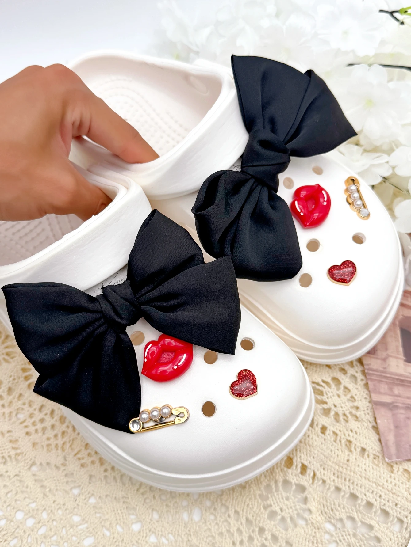 8-teilige Schleifen-Schuhe, DIY abnehmbare Schuhdekorationen. Geeignet für Damensandalen und als Geschenk für die Feiertage.