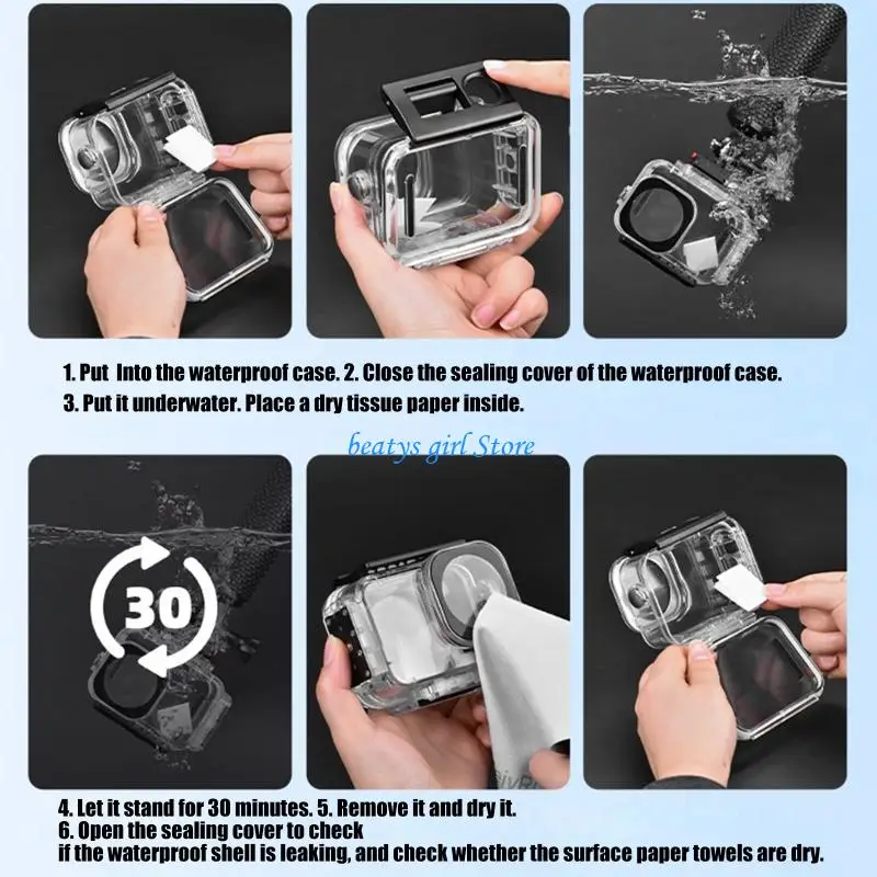 

C7AB Waterproof Case For Action 6 Camera 60m Diving Shell Protections AntiShock