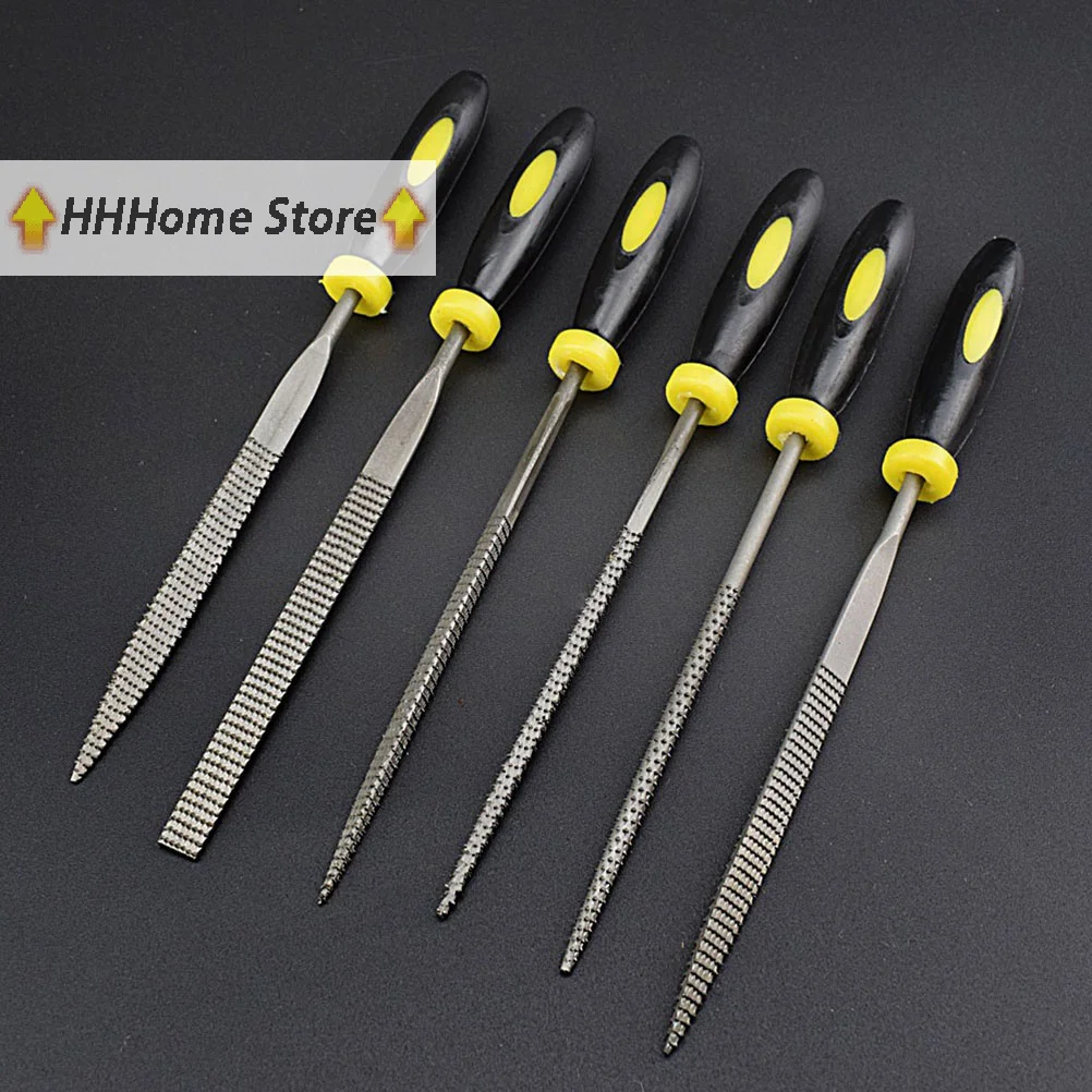 Juego de escofina de madera para carpintero, herramientas de tallado de archivos de 5x140mm, herramienta doble Riffler, 6 uds.