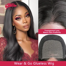 Wear Go Glueless Wig 6x4 HD Lace Closure Glueless Wigs 14-32Inch Indian Body Wave Human Hair Ready To Wear Pre Cut Pre plucked