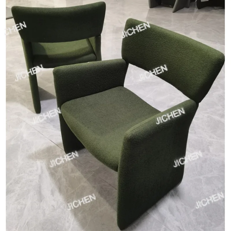 

Кремовое кресло-софа в скандинавском стиле, обеденный стул, простое кресло для выставочного зала, для отдыха дома, кресло для досуга