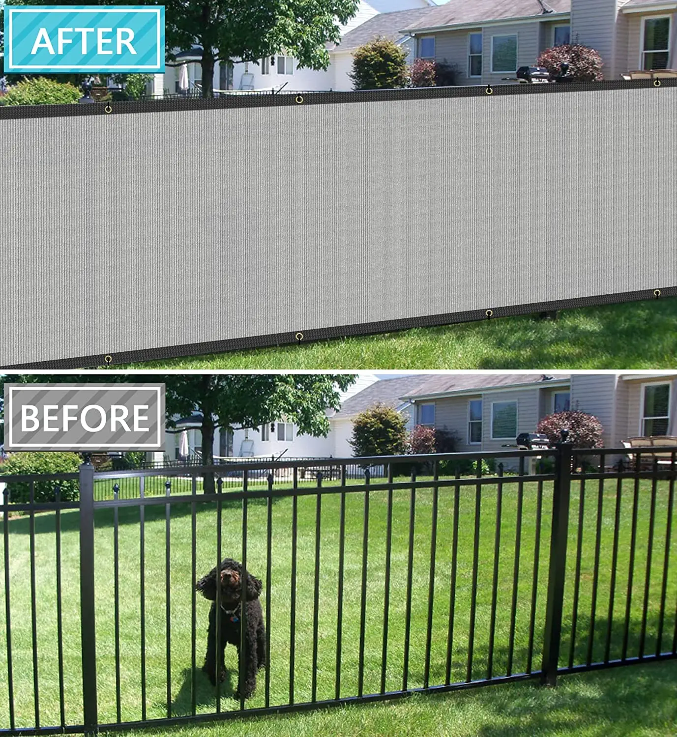 Grau Zaun Privatsphäre Screen Windschutz-Heavy Duty Fechten Mesh Schatten Net Abdeckung für Wand Garten Hof Hinterhof-Zip krawatten Enthalten – Detail 8