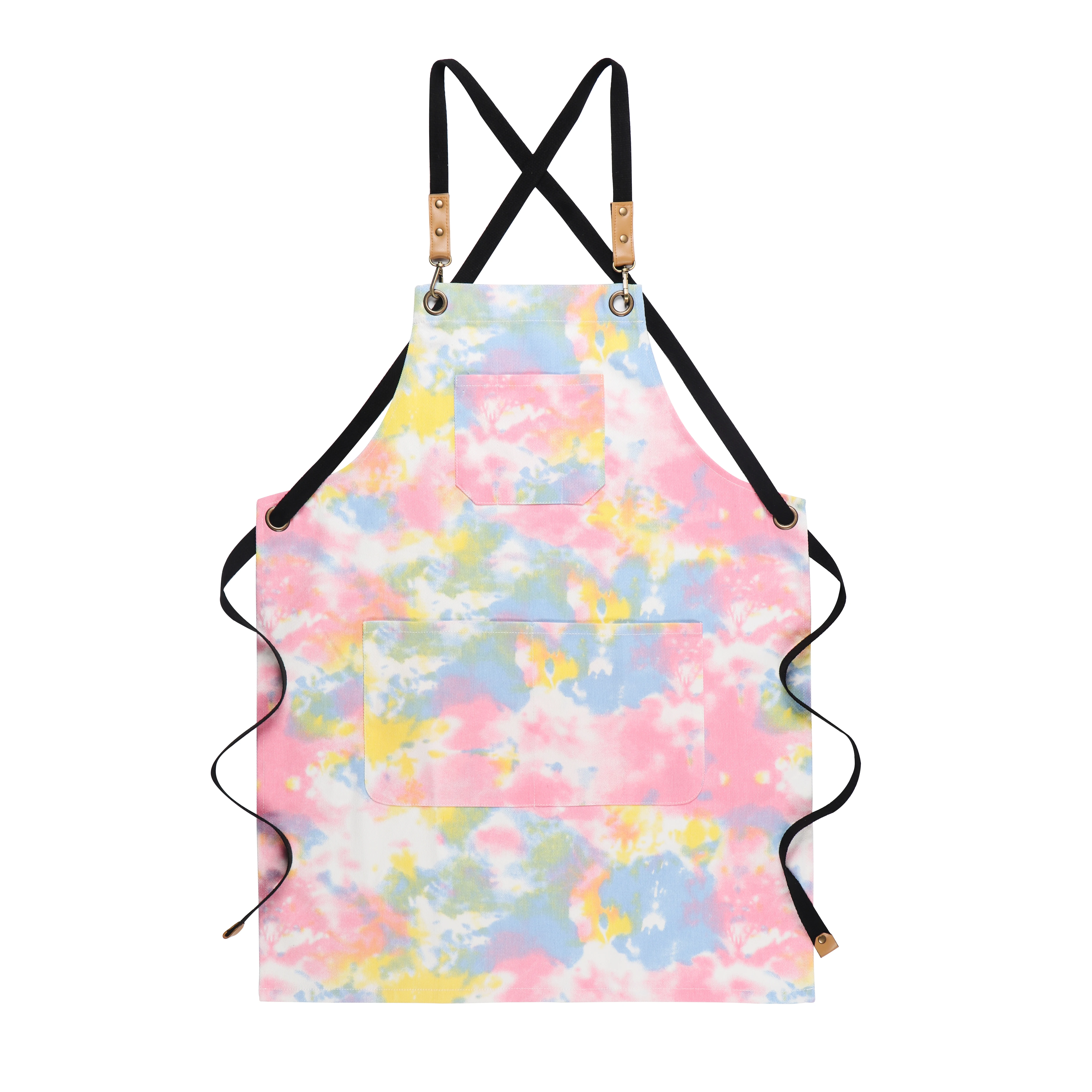 Cross Adjustable Tie Dye Apron Cotton Horticultural Coffee Shop Anti Fouling Work Clothes Home Kitchen Apron