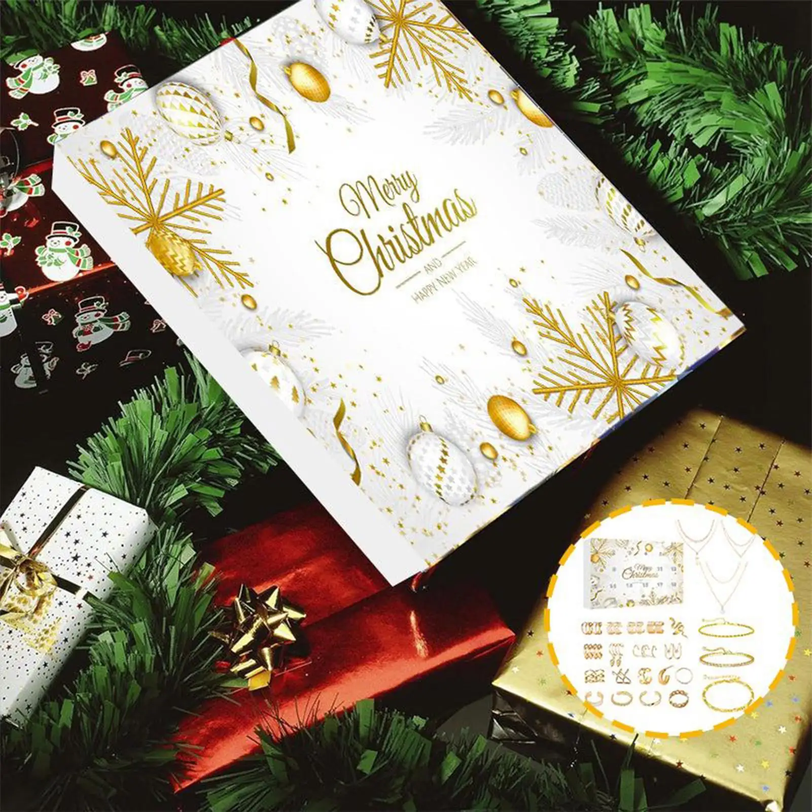 

Рождественский обратный отсчет, 24-дневные ювелирные изделия, очаровательный комплект ювелирных изделий с обратным отсчетом для женщин, девочек, дочек, подруг, праздничная вечеринка, дата