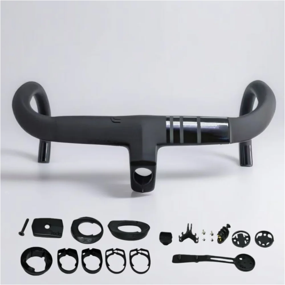 

2025 New Road Handlebar DE Alanera RS T1000 Carbon Aero Lightweight 340g Integrated for Professional Cycling
