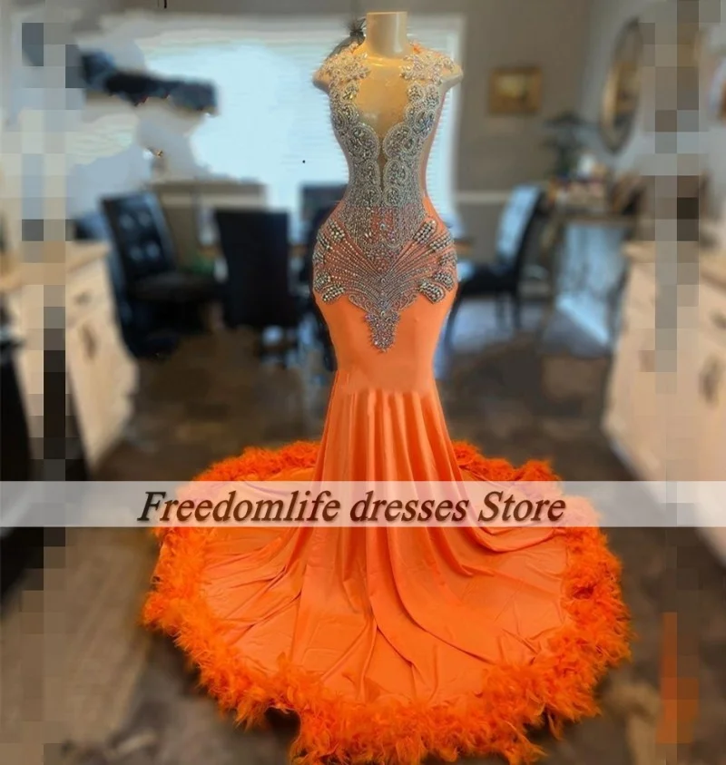 Chic Orange Prom Dr…