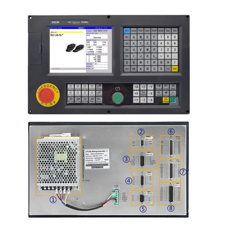 Economical 4 Axis 8.4 Inches CNC990MDb-4 displayer CNC Controller for Milling Machine with Mach 3 with ATC PLC function