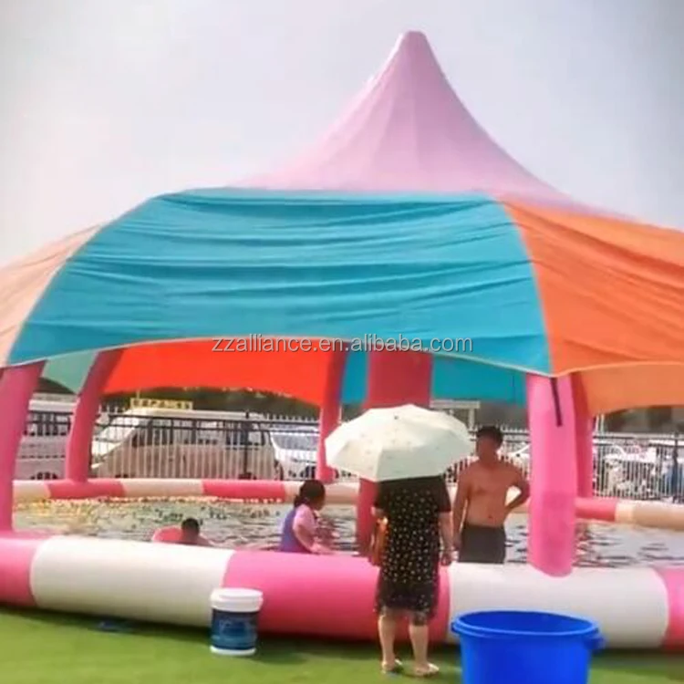 

Factory Hot Sale Inflatable Swimming Pool with Tent Outside Water Park Games Pvc Water Pool