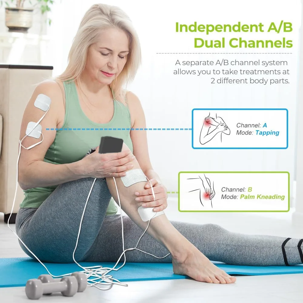 

Wireless EMS Massager for Muscle Recovery, TENS Massage Unit, Portable Electric Muscle Stimulator for Body Fitness