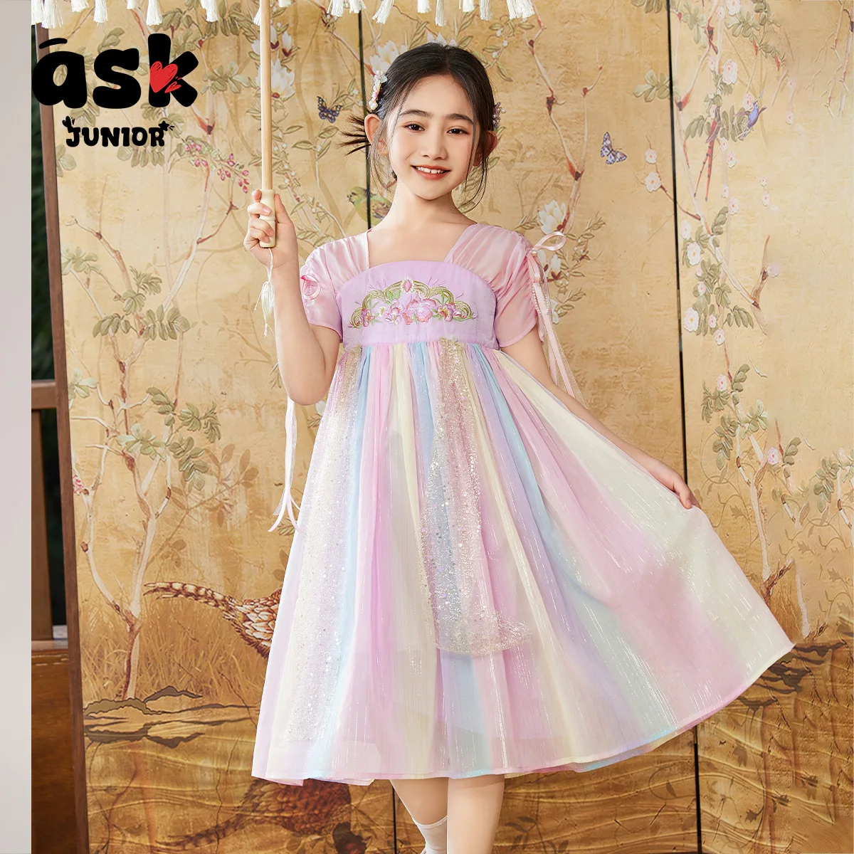 اسأل فستان هانفو الصيني الجديد للأطفال على الطراز الوطني الصيفي للفتيات الصغيرات فستان الأميرة للأطفال متوسط الأكبر سنًا #6