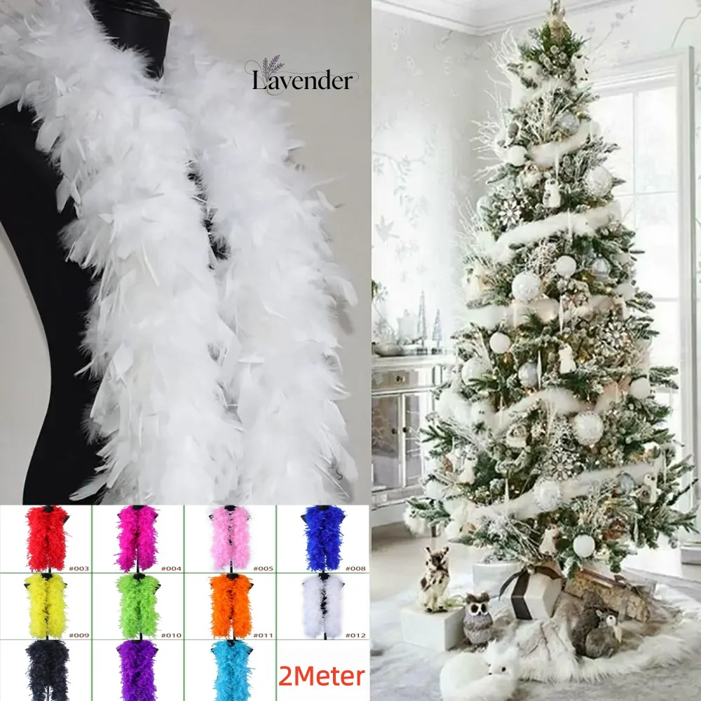 11 color Christmas atmosphere decoration dance party ladies dress up turkey feather scarf 2 meters long