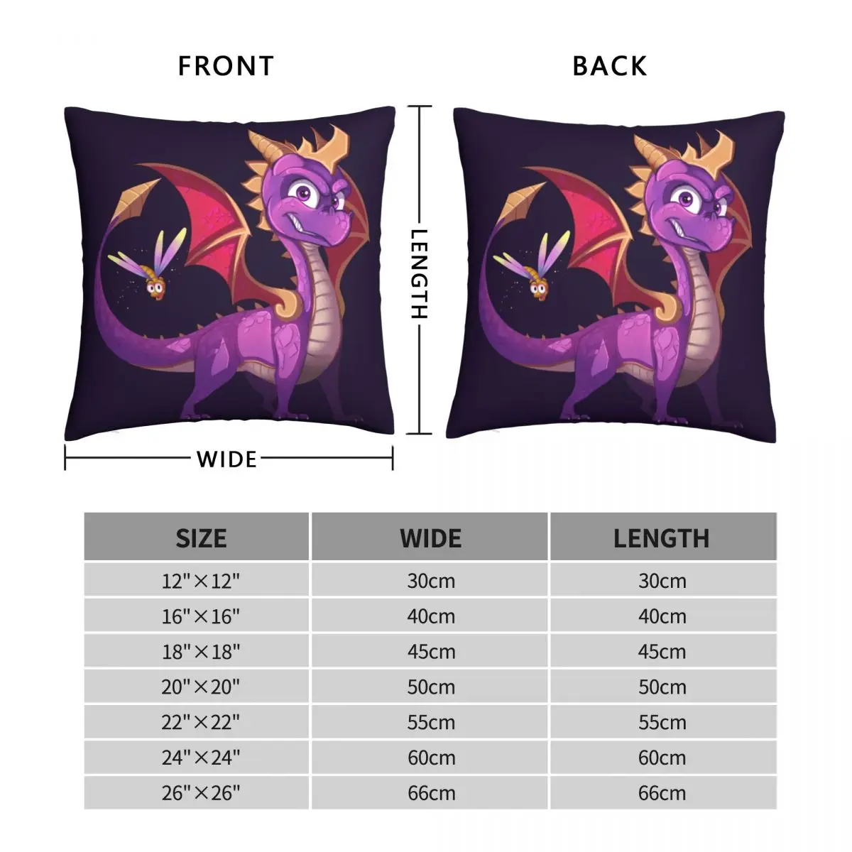 Spyro Dynamic Duo Pillowcase Polyester Linen Velvet Printed Zip Decor Throw Pillow Case Home Cushion Cover 18