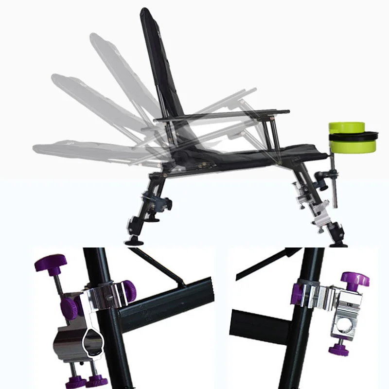 150KG Multifunction Fishing Chair Outdoor Camping Chair with 160° Adjustable High Backrest Support Portable Leisure Chair