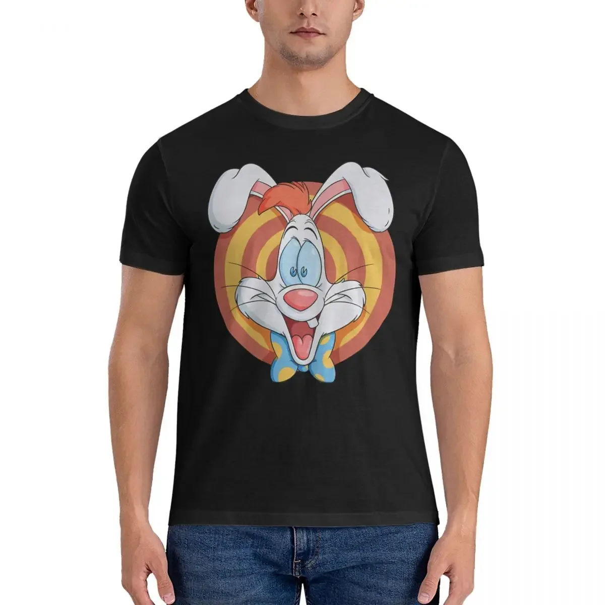 Fun T-Shirts Men W-Who Framed Roger Rabbit Cartoon Leisure 100% Cotton Tees Round Neck Short Sleeve T Shirts Printed Clothes