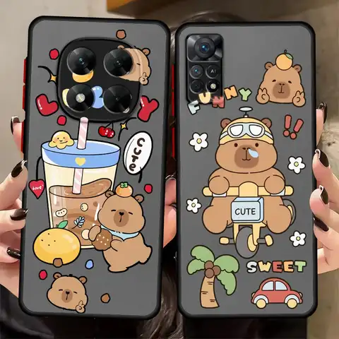 Phone Case for Xiaomi Redmi 10 K40 Pro A1 9 A2 A5 Soft Cover Capybara Cartoon Cute 