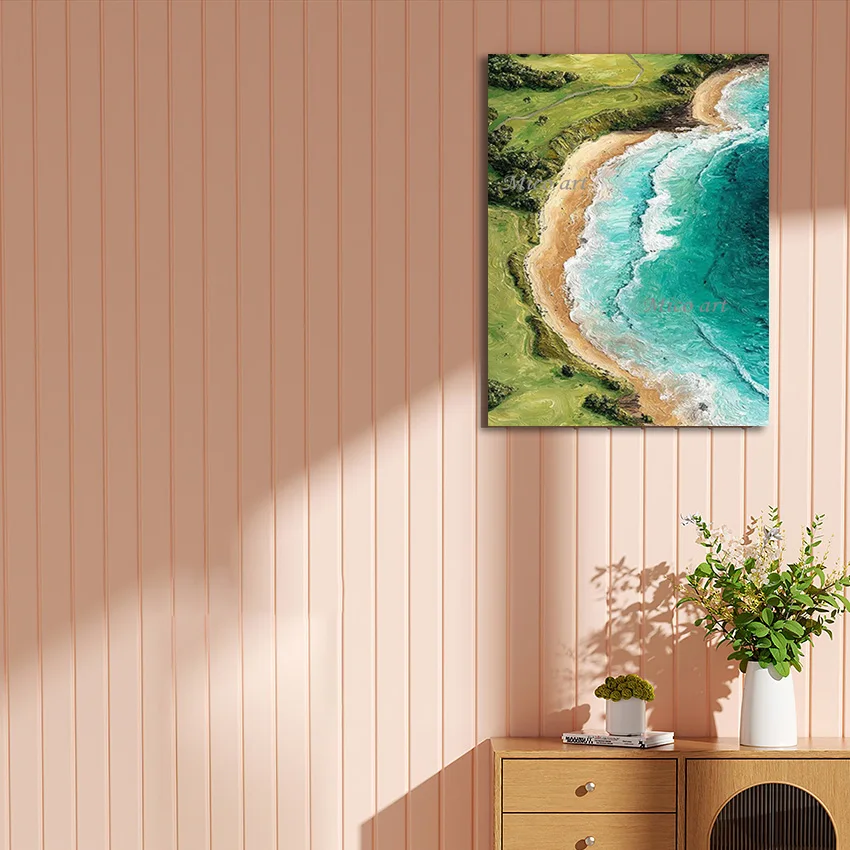 

Sea Wave Oil Paintings, Beautiful Scenery Abstract Artwork, Canvas Art Wall, 100％ Hand-painted Acrylic Textured Picture Decor