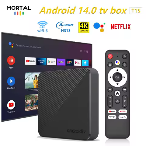 TV Box Mortal T1S Android 14 Ultra HD 8k Allwinner H313 Google Voice Quad-core Dual Wifi 2.4G&amp;5G Media Player Smart Set-top Box