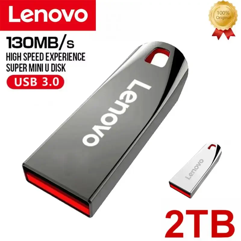 Lenovo-unidad USB 3,0 de alta velocidad, pendrive de Metal, resistente al agua, 1TB, 512GB, 2TB, tipo C