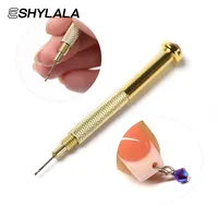 Nail Rivet Piercing Pen Gold Stainless Steel Nail Hand Dangle Drill Hole Maker Perforated Punk Nail Piercing Art Dangle Charms