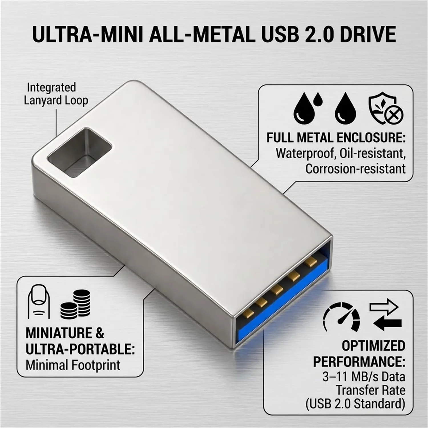 Hot USB 2.0 Flash Drive 128GB 64GB Metal Steel Pen Drive 16GB 32GB Memory Memori Cel USB Stick High Speed Pendrive U Disk