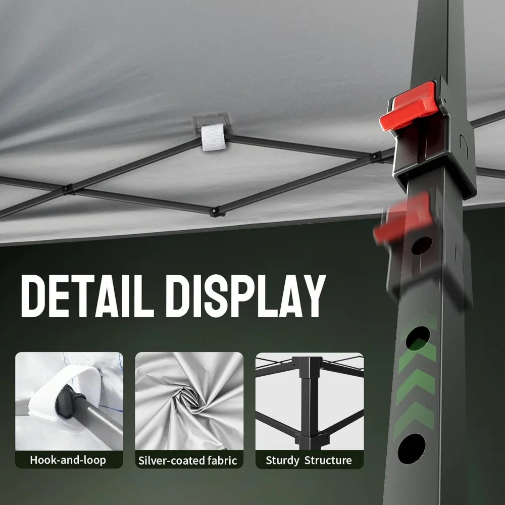 

10x10 Pop Up Canopy Tent, Patented Center Lock One Push Instant Outdoor Canopy Beach Tent, Customized