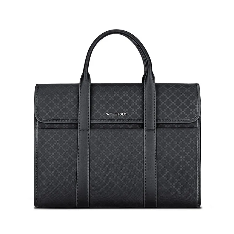 الرجال حقيبة جلدية حقيقية الرجال حقيبة الراقية الأعمال حقيبة يد فاخرة الرجال سعة كبيرة حقيبة مستندات الكمبيوتر المحمول حافظة موجزة #6