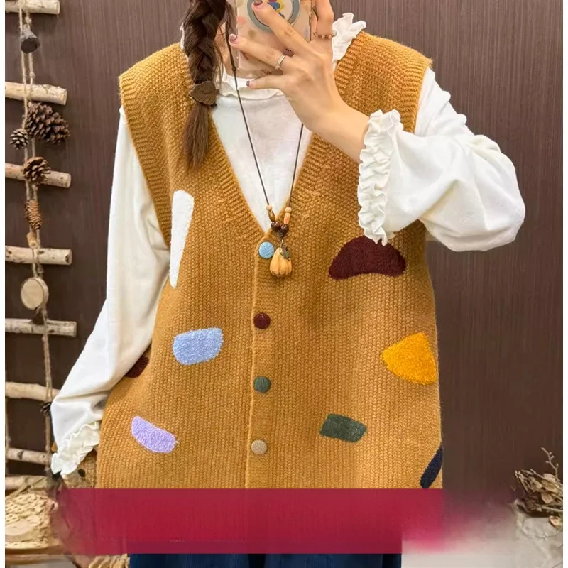 الحلو فضفاض محبوك سترة سترة طبقات خمر Sle القطن مزيج الشتاء Faion المرأة عادية مستقيم قطع Svel Ca... #1