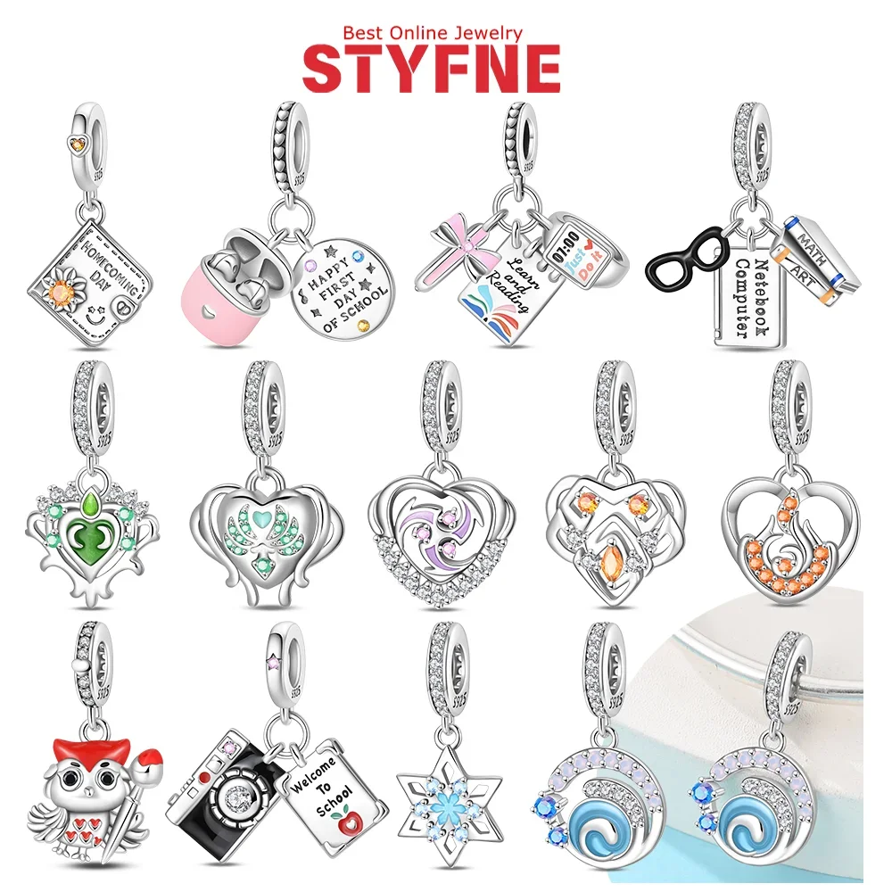 Abalorios de Corazón con Gema Verde Plateados en Plata, Compatibles con Pulseras Originales, Abalorios para Bolsos, Llaveros, Colgantes DIY, Regalo de Joyería para Mujer