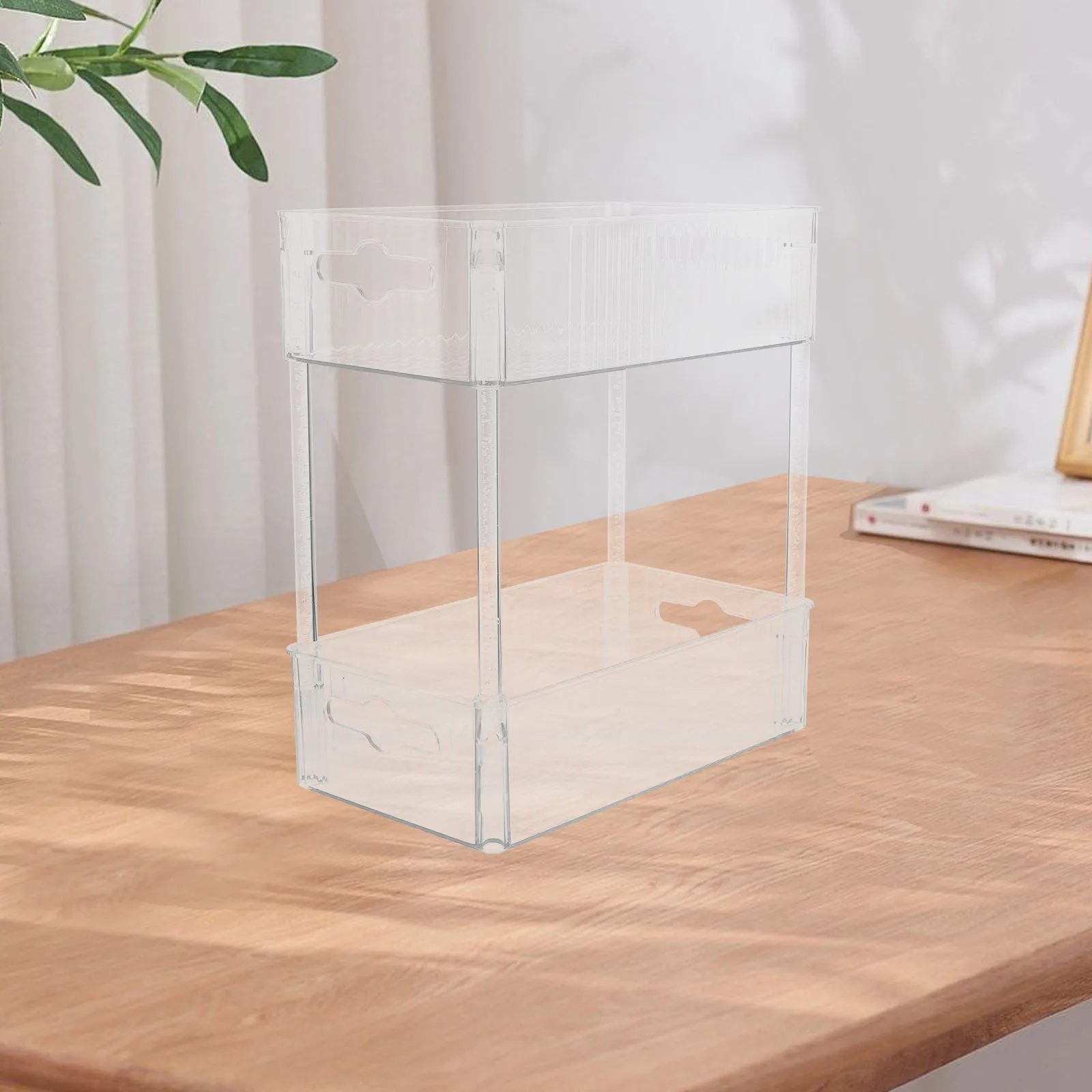 

2 Tier Makeup Organizer Clear Storage Rack For Bathroom Countertop Dressing Table Skincare Vanity Organizer