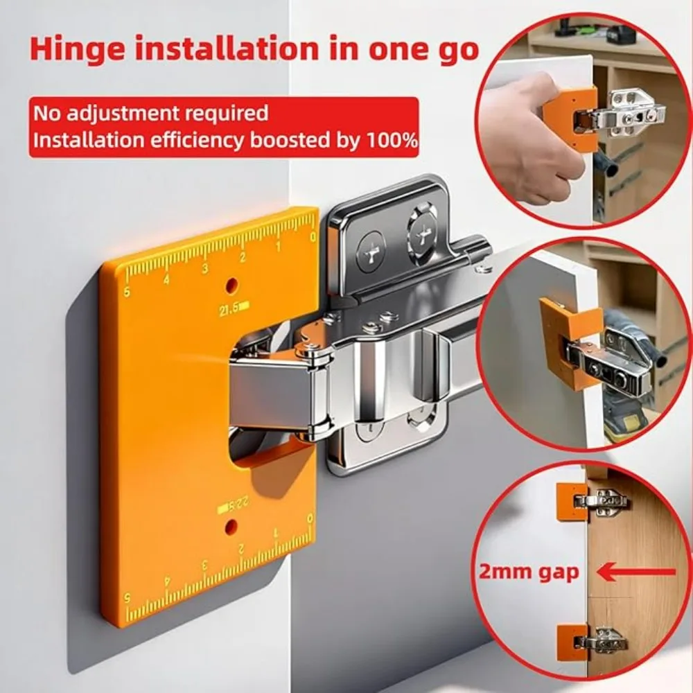 Magnetic Hinge Quick Installation Locator Cabinet Door Seam Fixing Plate for Home Woodworking Furniture Repair Accessories