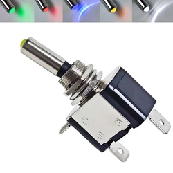 1Pcs 12V 20A Illuminated LED Toggle Switch Auto Car Boat Truck Red Blue Green Yellow White
